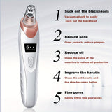 Blackhead Remover Pore Vacuum - Electric Facial Pore Cleaner Acne White Head Pimple Extractor Rechargeable Blackhead Removal Tool - 3 Suction Power, 5 Probes For Women & Men