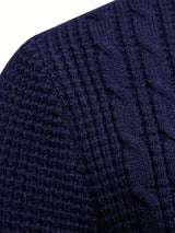 All Match Knitted Solid Sweater, Men's Casual Warm Slightly Stretch Crew Neck Pullover Sweater For Men Fall Winter