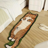 1pc Extra Large Adorable Cat Rug - Luxuriously Soft & Non-Skid, Vibrant Cartoon Animal Pattern for Indoor Bedrooms - Durable, Stylish Accent Carpet Mat