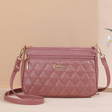 Single Double Layer Zipper Crossbody Bag for Women - Casual Minimalist Mobile Phone & Shopping Bag for Mom