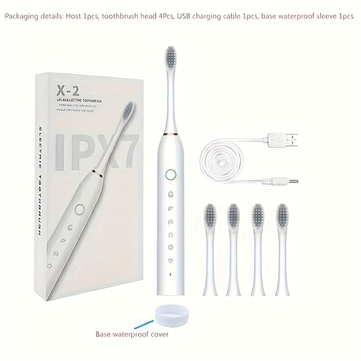 Electric Toothbrush With 6 Modes And A Smart Timer, Suitable For Both Men And Women, Rechargeable USB Electric Toothbrush, Whitening Oral Hygiene, 4/8 Replacement Heads, Sensitive Gums And Teeth Special Soft Toothbrush