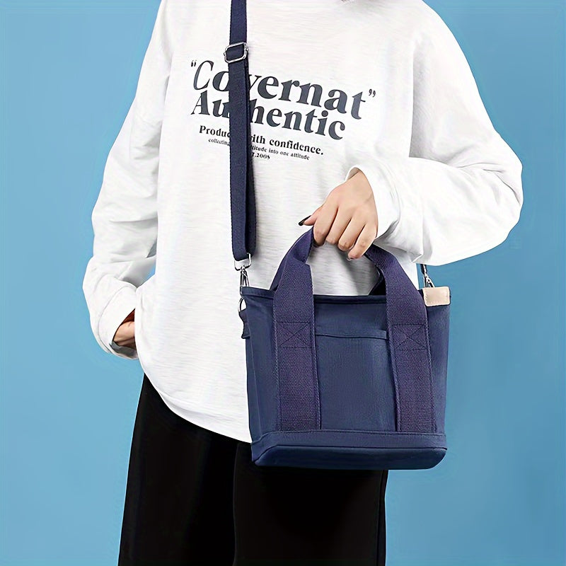 1pc Tote Bag Women And Men Small Satchel Bag Stylish Mini Tote Handbag Canvas Hobo Bag Fashion Crossbody Bag Shoulder Bag 2023