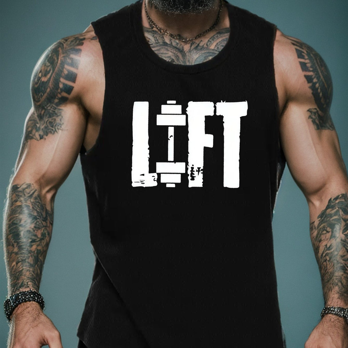 Summer Quick-Dry Geometric-Pattern Tank Tops for Men - Breathable, Moisture-Wicking, Athletic Fit, Crew Neck, Polyester, Machine Washable, Regular Fit, Casual Wear for Running, Training, Gym, and Bodybuilding
