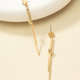 Knot Detail Drop Earrings Simple Metal Long Thread Shape Dangle Earrings Simple Daily Party Earrings