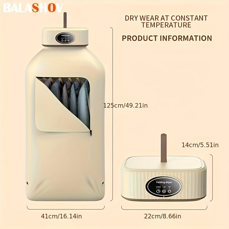 Portable Clothes Dryer, Mini Dryer Machine With Timing Function Equipped - Compact And Convenient Drying Solution For Apartment, Dorm, RV - Quick And Easy To Use Compact Dryer Machine With Dryer Bag For Delicate Garments, Und