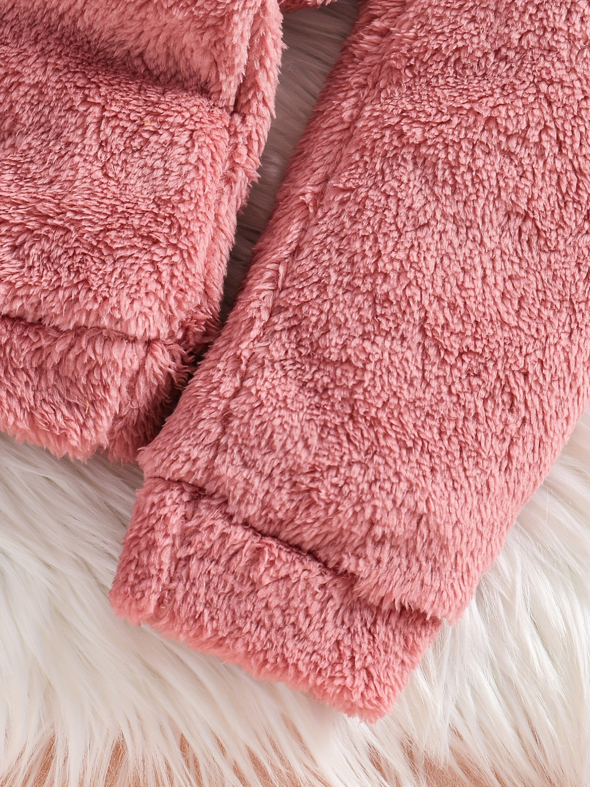 2pc Double-sided Fleece Sets, Solid Top & Jogger Pants Kids Clothes For Toddler Girls Fall Winter Outdoor