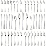 [30pcs Silverware Set Durable] 30pcs silverware set for 6 people, high-end stainless steel tableware set, mirror polished, durable household kitchen tableware set, including fork, knife and spoon set, dishwasher safe cleaning