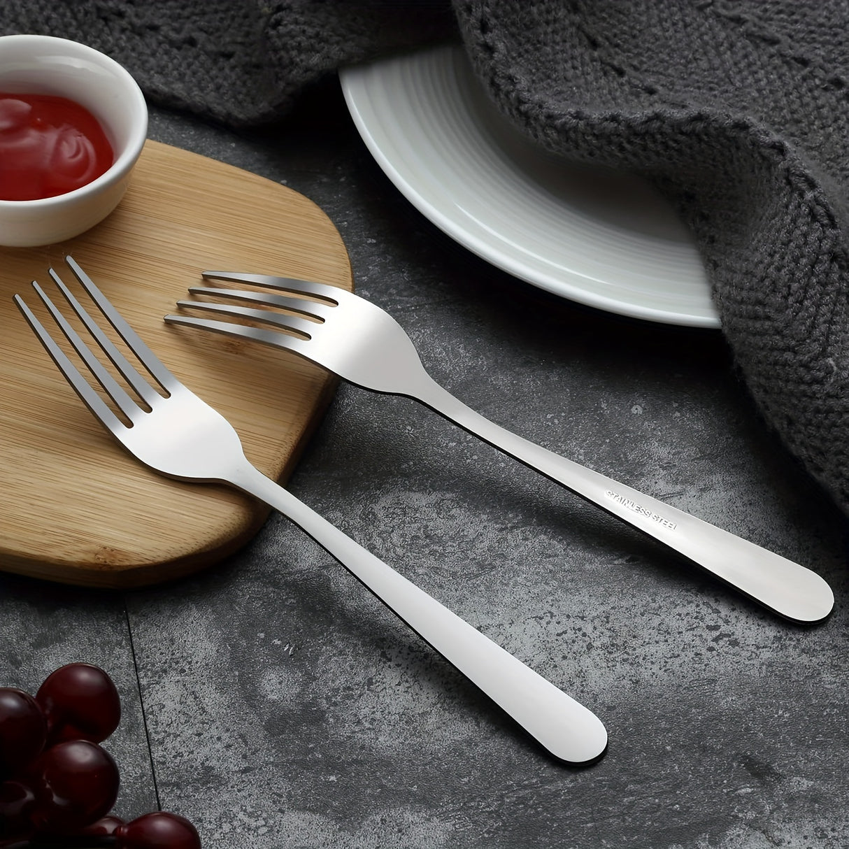 40/60pcs Stainless Steel Silverware Set, Western Food Utensils, Dinner, Supplies Including Knives, Forks, Spoons, Restaurants, Hotels, Family Birthday, Wedding, Outdoor Events, Independence Day, Christmas Party Gifts, Can Be