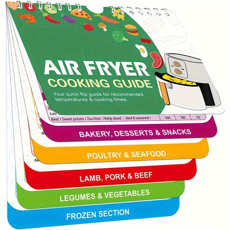 1pc The Ultimate Air Fryer Companion, Pressure Cooker Cooking Guide Booklet Set With Times Chart, Cookbooks, Magnets & Kitchen Conversion