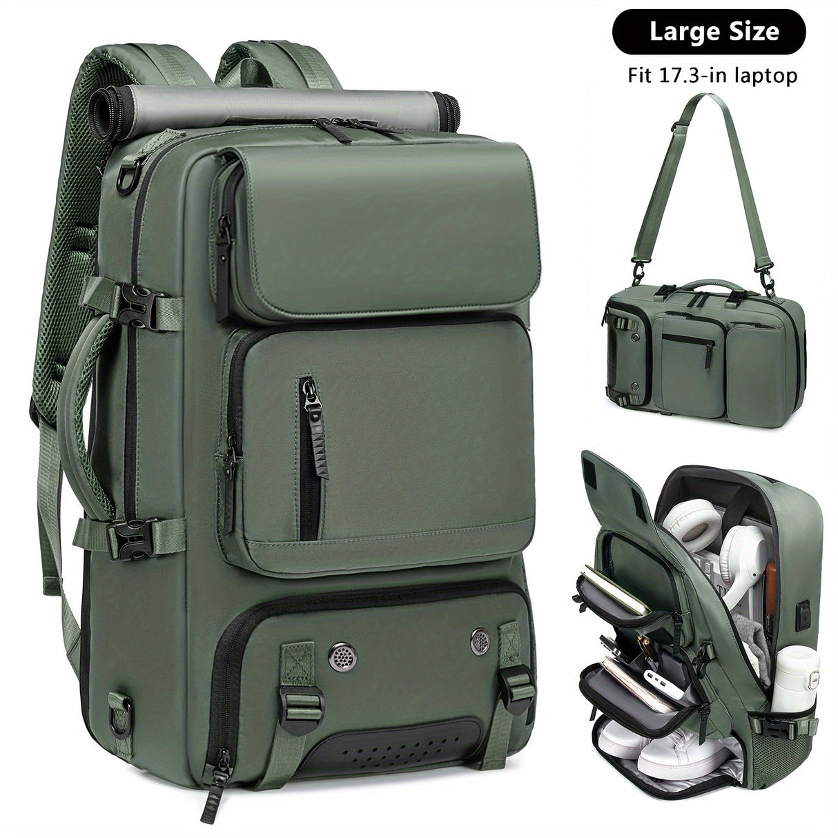 Multi-functional Large Capacity Backpack For Man Women, Hiking & Camping, Outdoor Knapsack With Shoes Compartment & USB Charging Port, Men's Business Laptop College Bag, Ideal Gifts