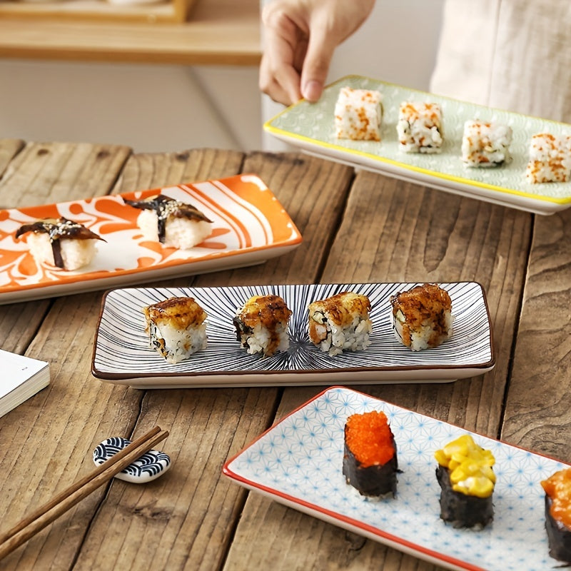 2 Pcs Ceramic Dinner Plate, 9.8" Rectangular Plates, For Dessert, Appetizers, Sushi, Wings, Dumplings, Fruit, Microwave Oven Dishwasher Safe, For Thanksgiving, Halloween, Christmas, Birthday Party, Wedding And Other Activitie