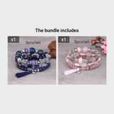 3pcs/set Vibrant Bohemian Butterfly Pendant Tassel Beaded Elastic Multi-Layer Acrylic Bracelets - Stylish Boho Accessories for Men and Women - Perfect Daily Decoration, Gift for Family, Friends, Boyfriends, and Girlfriends on