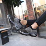 Lightweight Mesh Air Cushion Sole Chunky Sneakers - Women's Low Top Running Shoes Footwear