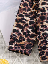 2pcs Girls Leopard Print Top +Jeans Set Kids Clothes For Gift Spring Fall