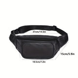 Stylish Waist Bag Genuine Leather Top Layer Cowhide Classic Belt Bag For Men Women, Sports Casual Fanny Pack, Business Cash Bag
