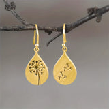 Exquisite Dandelion Drop Earrings - Simple Retro Design, Statement Jewelry for Women's Engagement or Wedding