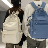 New Fashionable Large-capacity Backpack, Unisex Casual Trend Backpack, Simple Solid Color Versatile School Bag
