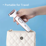 4-in-1 Painless Womens Hair Epilator - Ultimate Grooming Kit for Armpit, Bikini, Leg, Pubic Areas - Electric Razor, Trimmer, Clipper, Shaver for Effortless Smoothness