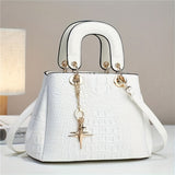 Luxurious PU Crocodile Print Tote Bag - Spacious Interior, Zipper Closure, Polyester Lining, Top Handle Satchel, Shoulder Bag, Crossbody Bag & Purse - Elegant Womens Fashion Handbag with Edge Painted Details