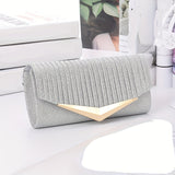 Sequin Ruched Evening Bag, Metal Decor Flap Prom Purse, Glitter Clutch Bag For Wedding Party Best Gifts for Carnaval