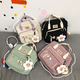 Ins Retro Campus Waterproof School Bag, Cute Girl Multi-function Shoulder Bag, Female Student Adjustable Messenger Bag
