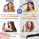 Rechargeable Cordless Hair Curler - Effortless, Precise Curling with 6 Heat & Timer Settings, Fast Heating, and Auto Shut-off - Hassle-Free Styling Experience