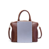 Fashion-Forward Crocodile Pattern Tote Bag - Double Handle Work Purse with Secure Zipper Closure - Perfect for Stylish, Professional Women - A Trendy Daily Accessory
