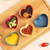 10pcs, Heart Shaped Sauce Dipping Bowls, Wheat Straw Dip Bowls, Small Plastic Appetizer Plates, Dinnerware, Home Kitchen Accessories
