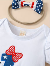 MinKidFashion Baby Girl Romper 4th of July Independence Day Infant Jumpsuit Shorts Outfit Pants Clothing Sets