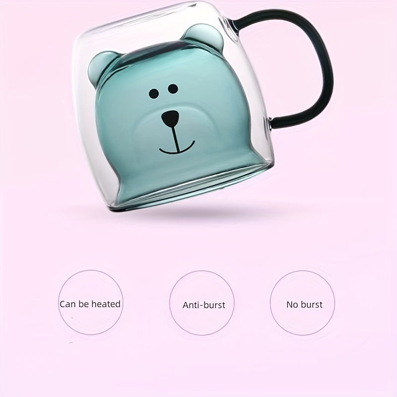 1pc Double-Walled Insulated Bear Coffee Mug - Thermal Insulation for Hot and Cold Beverages, Suitable for Coffee, Tea, Whiskey, and More - Perfect for Daily Use, Outdoor Activities, and Gift-Giving