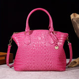 Chic Crocodile Embossed Womens Handbag - Top Handle Satchel with Roomy Interior & Convertible Crossbody Strap - Fashion Purse for Everyday Style