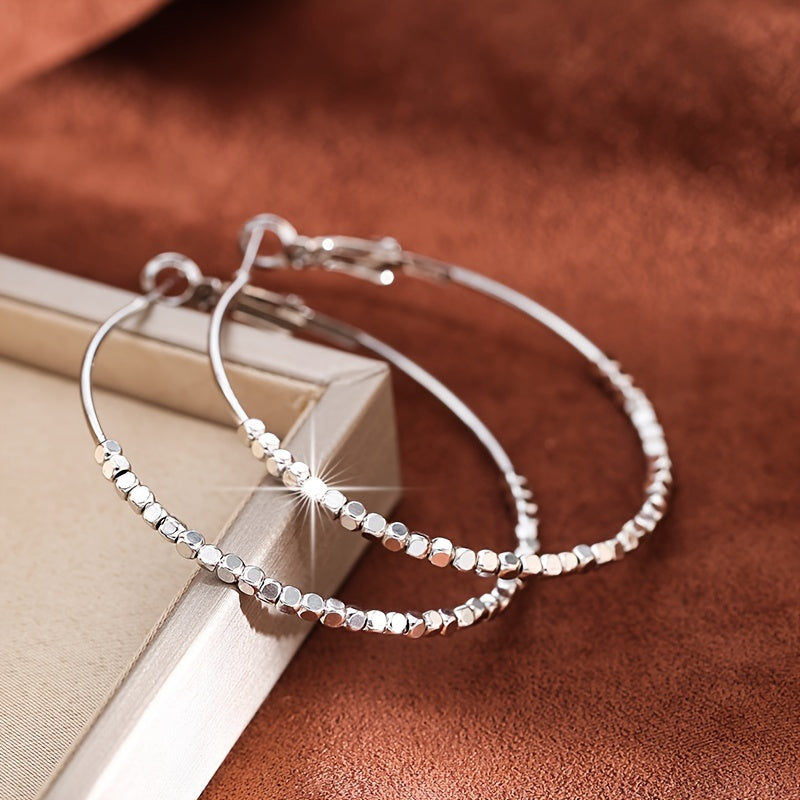 Cubic Beads Hoop Earrings Exaggerated Jewelry Accessories For Women Elegant Ear Jewelry