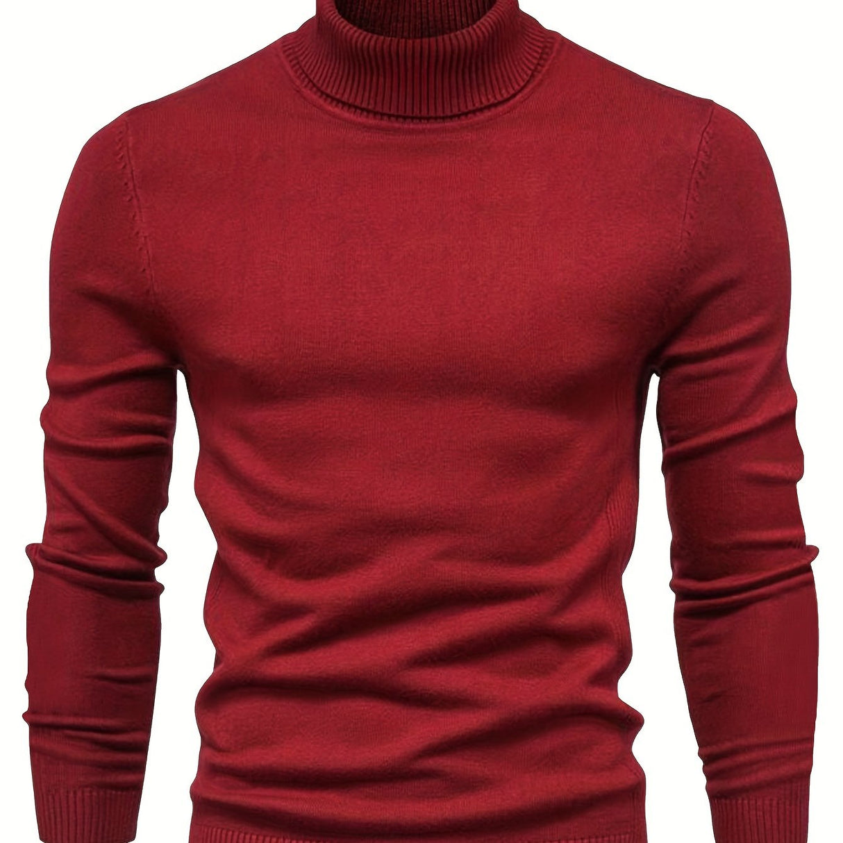 All Match Knitted Sweater, Men's Casual Warm Slightly Stretch Lapel Neck Pullover Sweater For Men Fall Winter