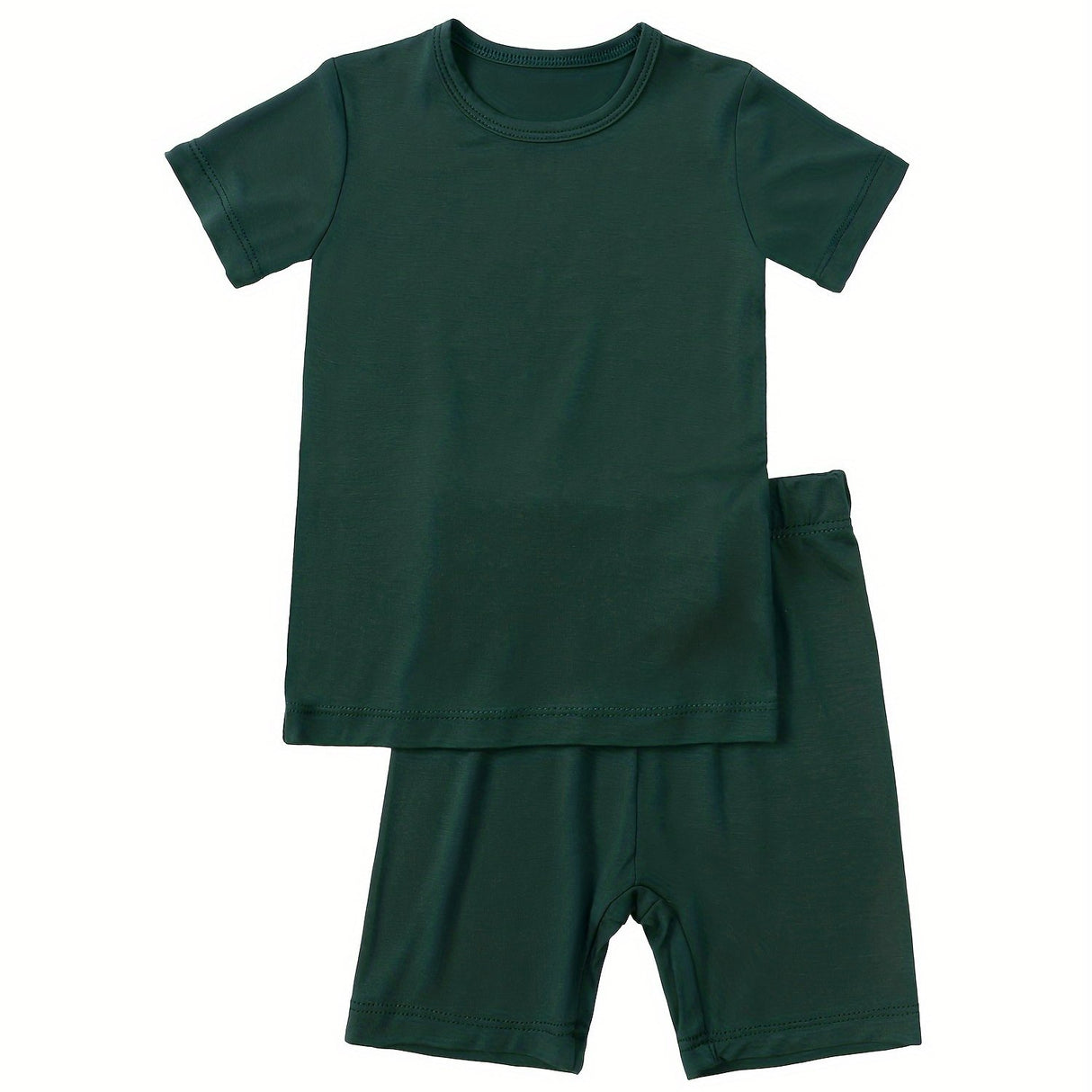 Baby 2 Pcs Bamboo Fiber Outfits Toddler Boys Girls Clothes Infant Short Sleeve T-Shirt + Elastic Waist Shorts Set