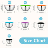 Mixing Bowls With Airtight Lids Set, 27PCS Stainless Steel Khaki Bowls With Grater Attachments, Non-Slip Bottoms & Kitchen Gadgets Set, Size 0.7, 4.5, 3.6, 2.7, 2.1, 1.7, 1.1QT, Great For Mixing & Serving