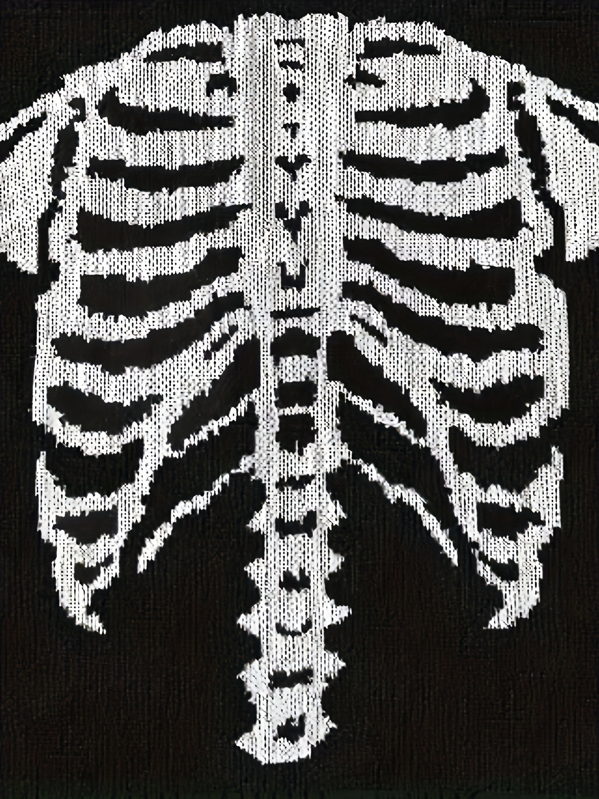 Gothic Skeleton Pattern Knitted Sweater, Men's Casual Warm Slightly Stretch Crew Neck Pullover Sweater For Men Fall Winter