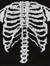 Gothic Skeleton Pattern Knitted Sweater, Men's Casual Warm Slightly Stretch Crew Neck Pullover Sweater For Men Fall Winter