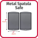 2 Pack Everday Nonstick Carbon Steel 17 x 11 Baking Sheet Set, Large Sized Carbon Steel Cooking Pans, Bakeware Set, Cookie Sheets for Baking, Oven Pan Set, Best for halloween christmas Party Gift-The Classic Collection (2x La