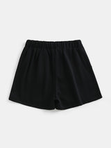 Flame-Inspired Y2K Drawstring Shorts for Women - Season-Versatile with Pockets, Medium Stretch & Easy-Care