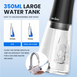 Sleek Cordless Water Flosser & Electric Toothbrush Combo - 11.83oz Large Water Tank, USB Rechargeable, Includes 8 Dental Tips & 7 Brush Replacements, Ergonomic Black Design for Easy Oral Care at Home or Travel, Home Dental Fl