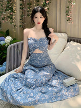 Elegant Floral Cut Out Dress for Women - Perfect for Spring and Summer Events