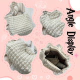 Pleated Bubble Shoulder Bag, Aesthetic Cloud Ruched Tote Bag, Fashion Soft Handbag For Women