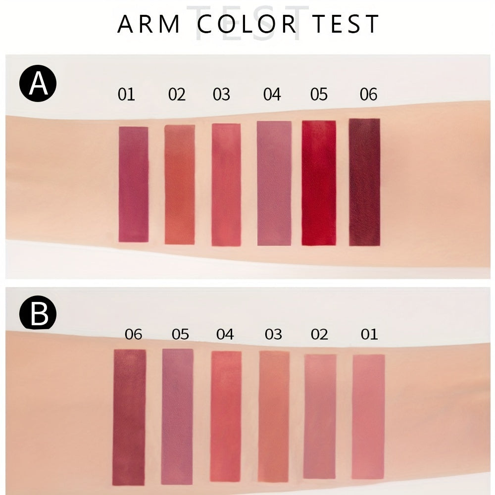 6 Pcs Matte Long-Lasting Wear - Liquid Lipstick Makeup Set - Non-Stick Cup Not Fade Waterproof Lip Gloss