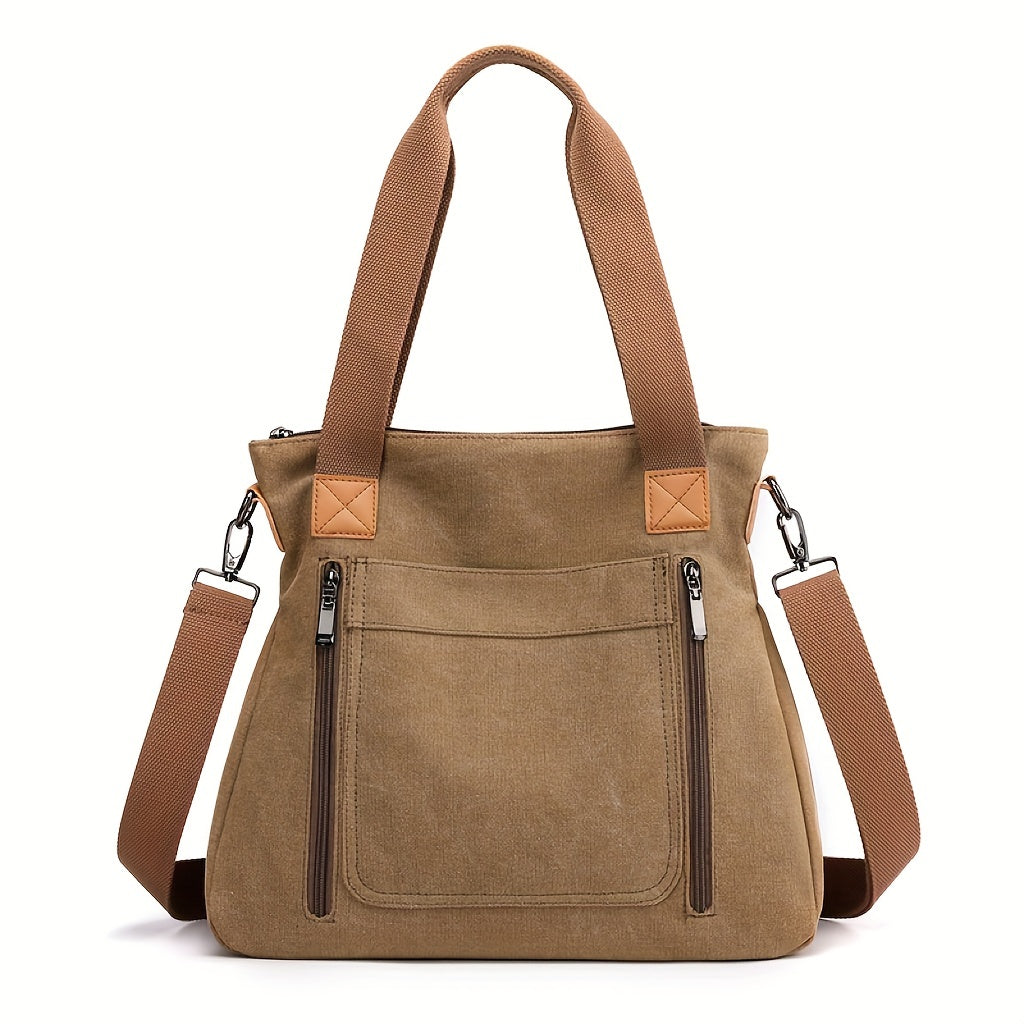 Vibrant Geometric Canvas Tote Bag - Lightweight, Foldable, Casual Messenger Bag for Women - Perfect for Daily Use, Polyester Lining, and Unisex Design