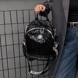 Fashion Sequin Women's Backpack - PU Leather, Large Capacity Casual Daypack with Adjustable Straps, Zip Closure, Polyester Lined, Solid Color, Guangzhou - Versatile Travel and School Bag