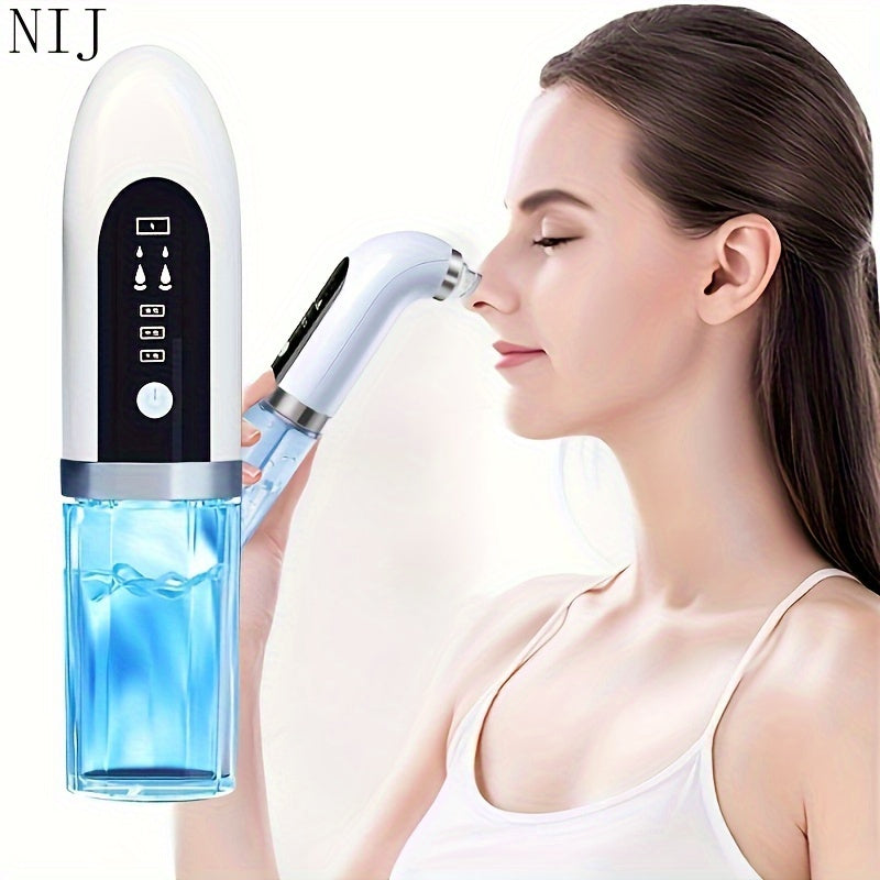 USB Rechargeable Pore Vacuum Facial Cleaner - 6 Interchangeable Heads, Water Circulation for Deep Cleaning