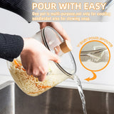 1pc, Glass Soup Pot, Glass Cooking Pot With Lid, 2.3L (78oz) Heat Resistant Borosilicate Glass Cookware, Stovetop Pot Set, Paella Pan Simmer Pot With Cover Safe For Soup, Milk