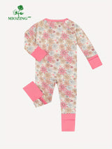 Adorable Sunshine Baby Girl Long Sleeve Bodysuit - Soft Bamboo Fabric, Comfy Zipper Design, Vibrant Sun Flower Print, Perfect for Newborns - Easy Care, Breathable, and Gentle on Skin