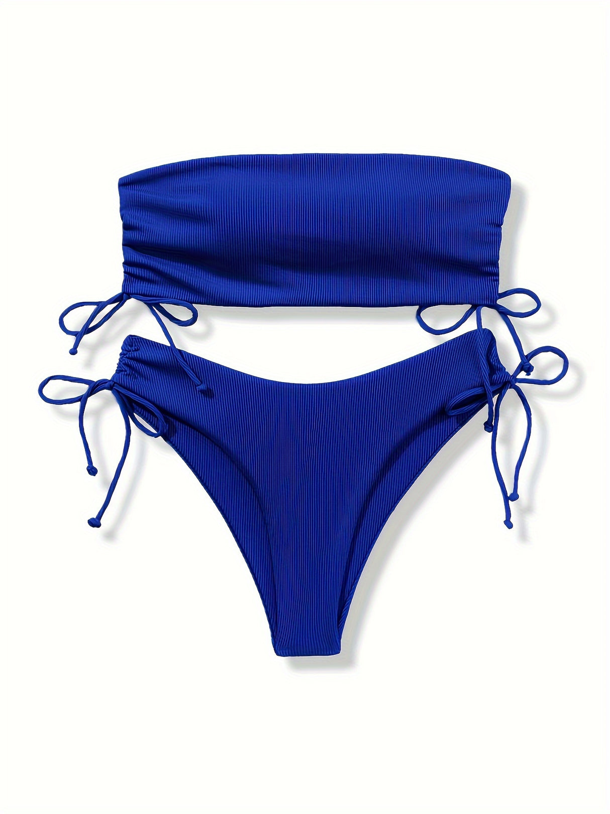 Sexy Off the Shoulder Solid Color Multi-Color Split Top Bikini Swimsuit for Women - Stretchy Polyester Fabric, Hand Washable, Summer Essential - No Show, Knit Fabric, No Printing
