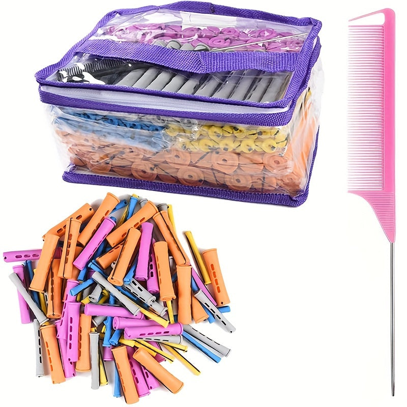 100pcs/set Hair Perm Rod Set Hair Curling Rods Hair Curler Curly Hair Rollers DIY Hair Styling Accessories For All Type Of Hair